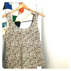 Boutique blouse with cutout back floral print